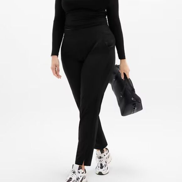 Athleta Brooklyn Ankle Pant Black Size 18 Mid Rise Straight Leg Pockets Stretch - Picture 1 of 10